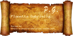 Planetta Gabriella névjegykártya